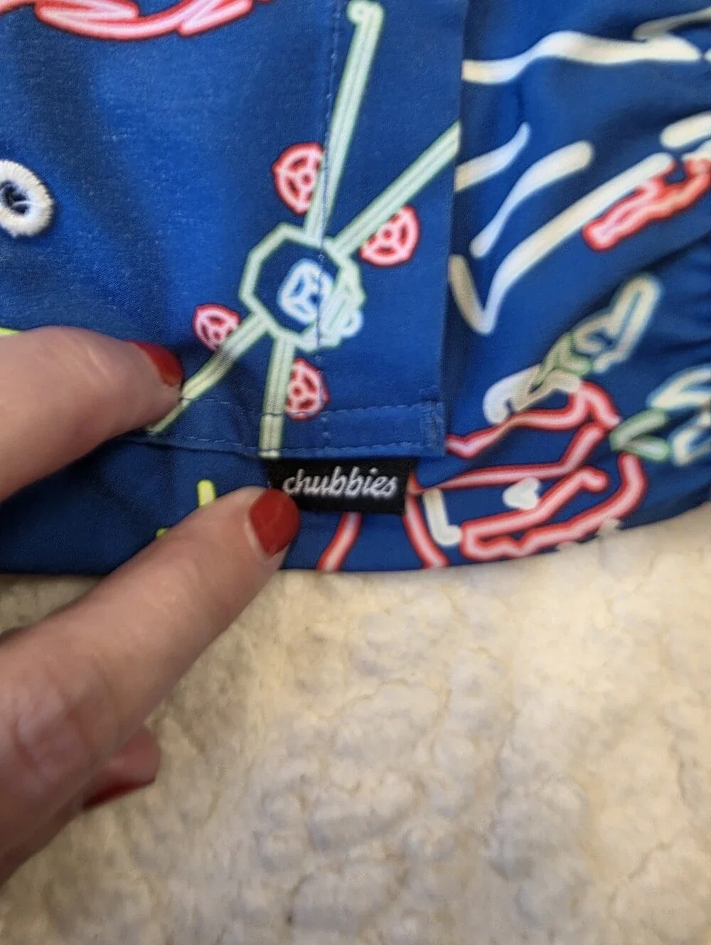 Chubbies x Star Wars Kids Swim Trunks Blue Neon Print Size 3T